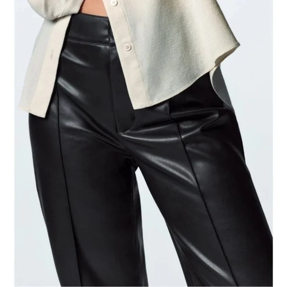 zara faux leather pants size small - Picture 2 of 6